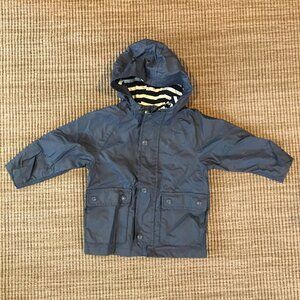 Gap Kids Unisex Navy Lined Hooded Rain Jacket 18-24M